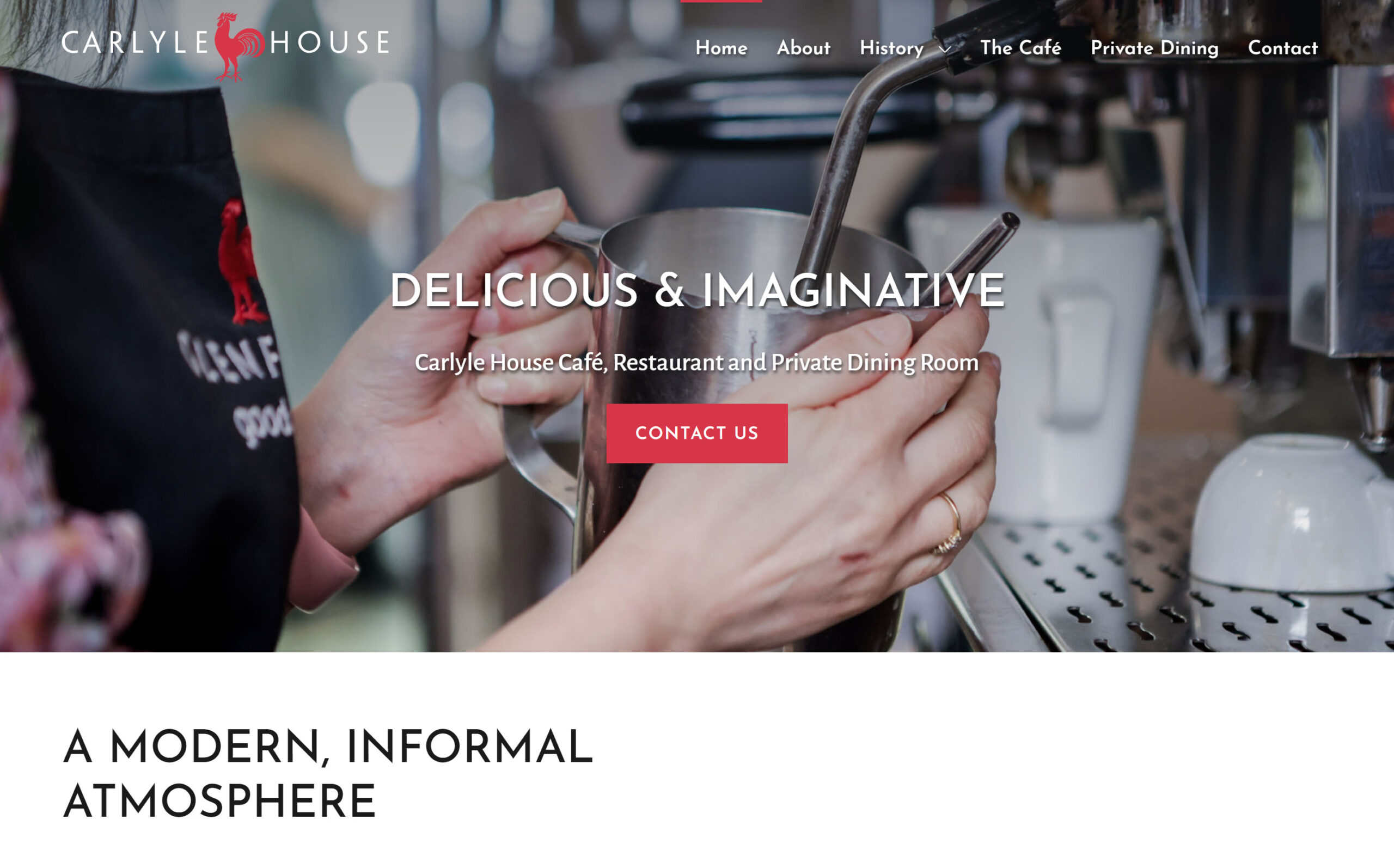 Carlyle House Café website screenshot