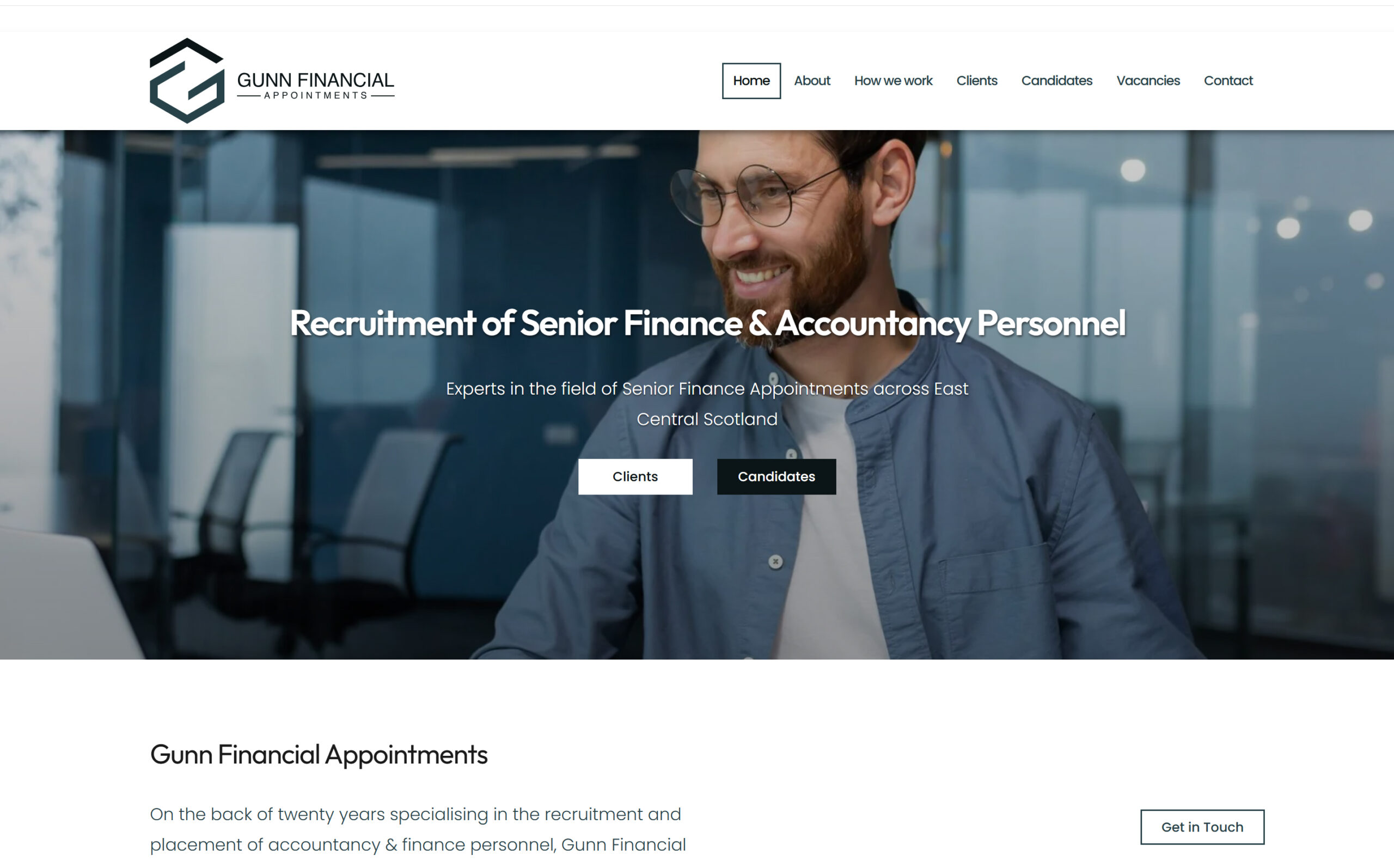 Gunn Financial Appointments Limited website screenshot